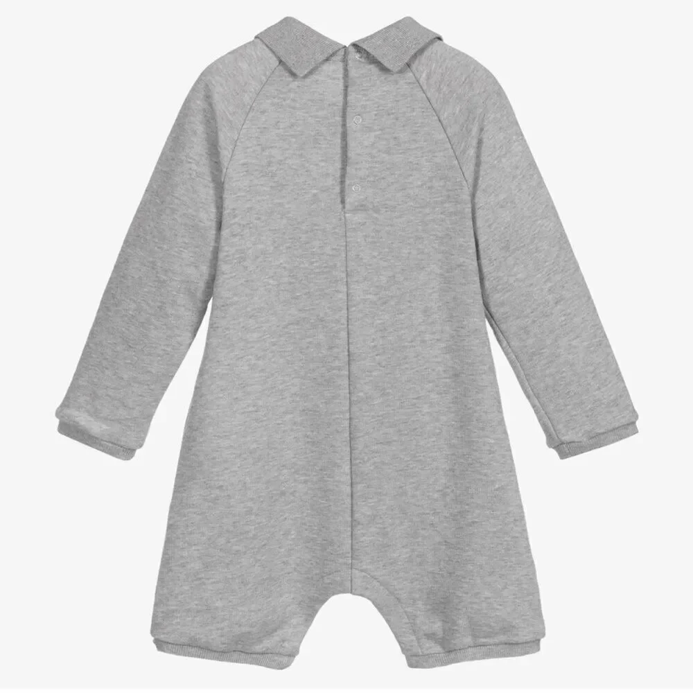 NWOT GUCCI GREY COTTON LOGO BABY SHORTIE 3/6M